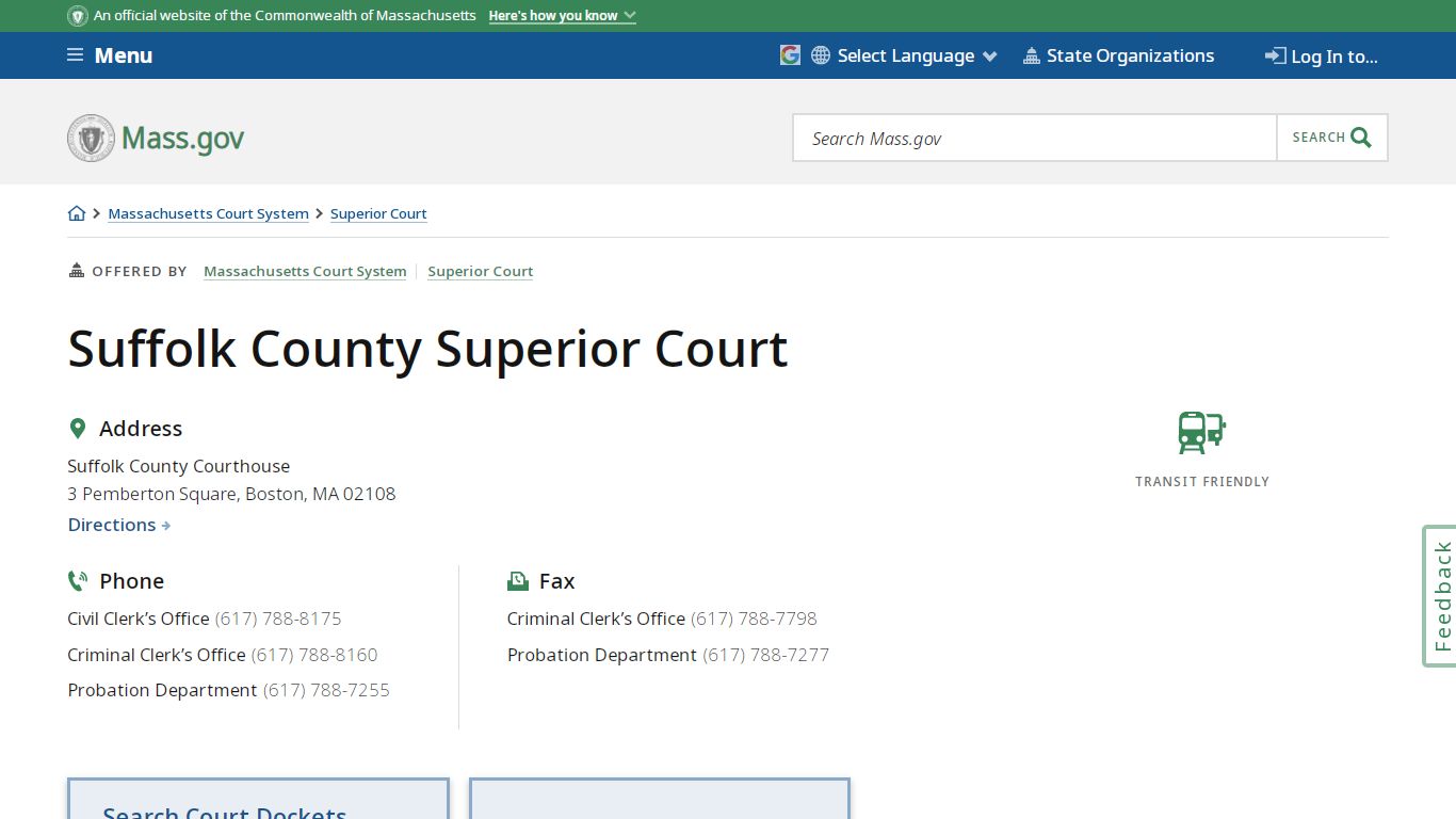 Suffolk County Superior Court | Mass.gov