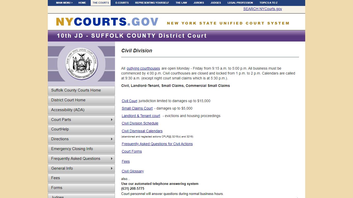 Civil Division - Suffolk District Court | NYCOURTS.GOV